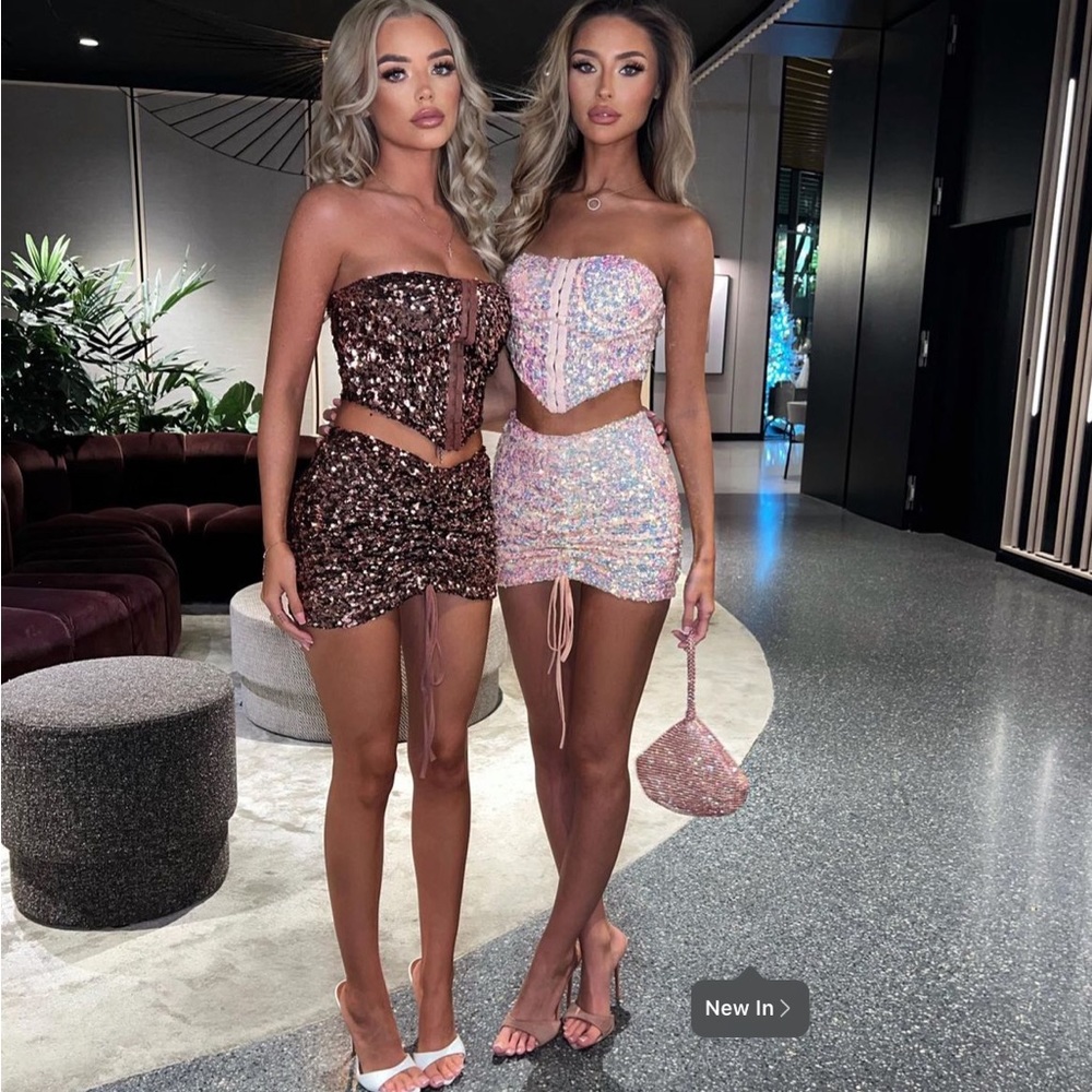 PINK BRAND NEW WITH TAGS pink Kenya sequin two piece from SorelleUK